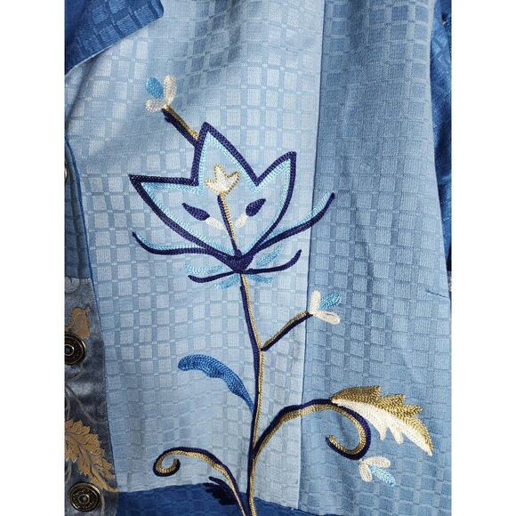 Indigo Moon Womens lined embroidered jacket sz 3X art to wear artsy boho teacher - Picture 2 of 9